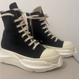 Rick Owens Abstract High Top” Milk Black”
